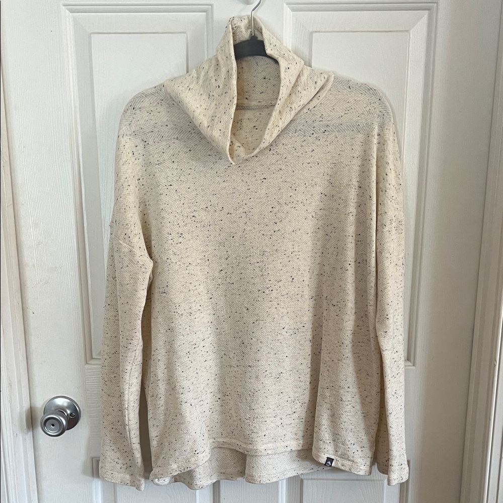 Cozy Cream Speckled Cowl Neck Sweater